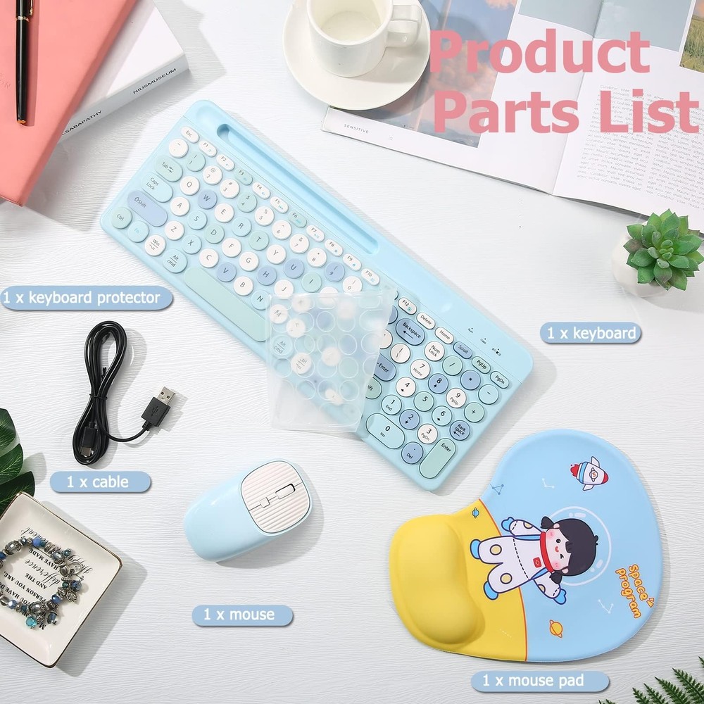 Bluetooth Keyboard and Mouse Wireless Multi-Device Rechargeable Keyboard and