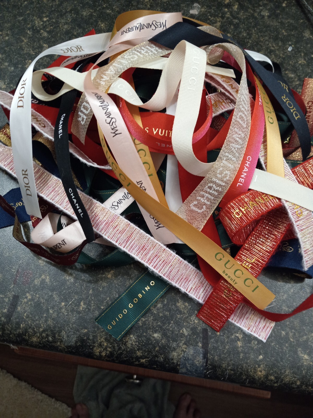 5 YARDS Designer Ribbon "SCRAPS" , DIOR, CHANEL, YSL, GUCCi, PRADA, HERMES, LV