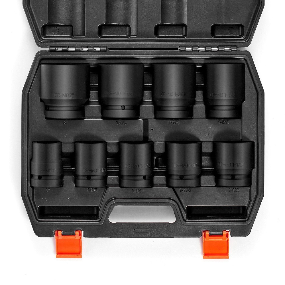 Axle Nut Impact Socket Set 1" Drive 6-Point 9PCS SAE Spindle Nut Socket