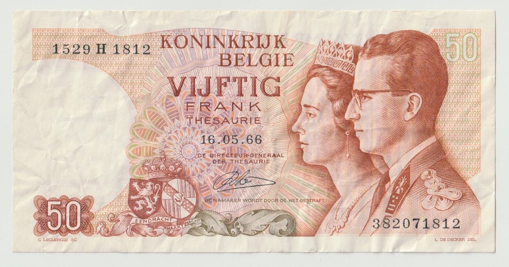 Belgium 50 Francs 1966