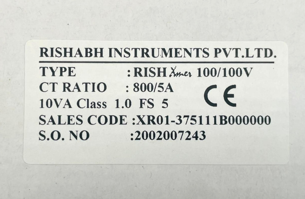 RISHABH INSTRUMENTS RISH Xmer 100/100V Current Transformer 800/5A