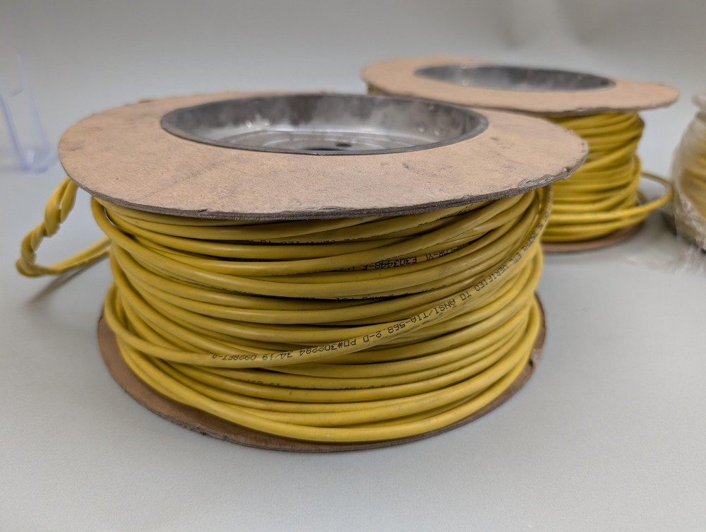 Hyperline UTP4-C5E Solid CMR Cat5e 24AWG Yellow Bulk Ethernet Cable Spools