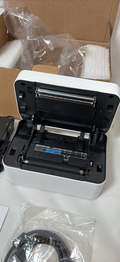 erixu Label Printer with USB Cable, Power Adapter, and Software CD