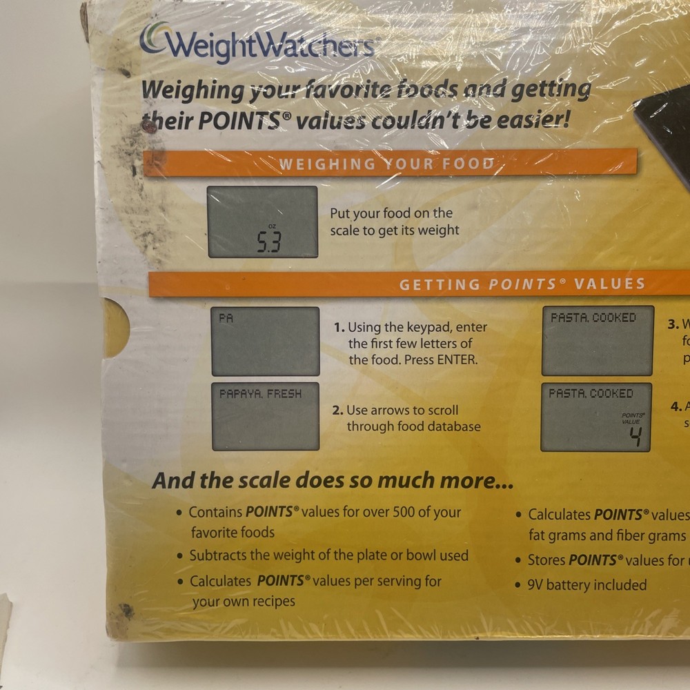 Weight Watchers Electronic Food Scale w/Points Values Database LARGE DISPLAY