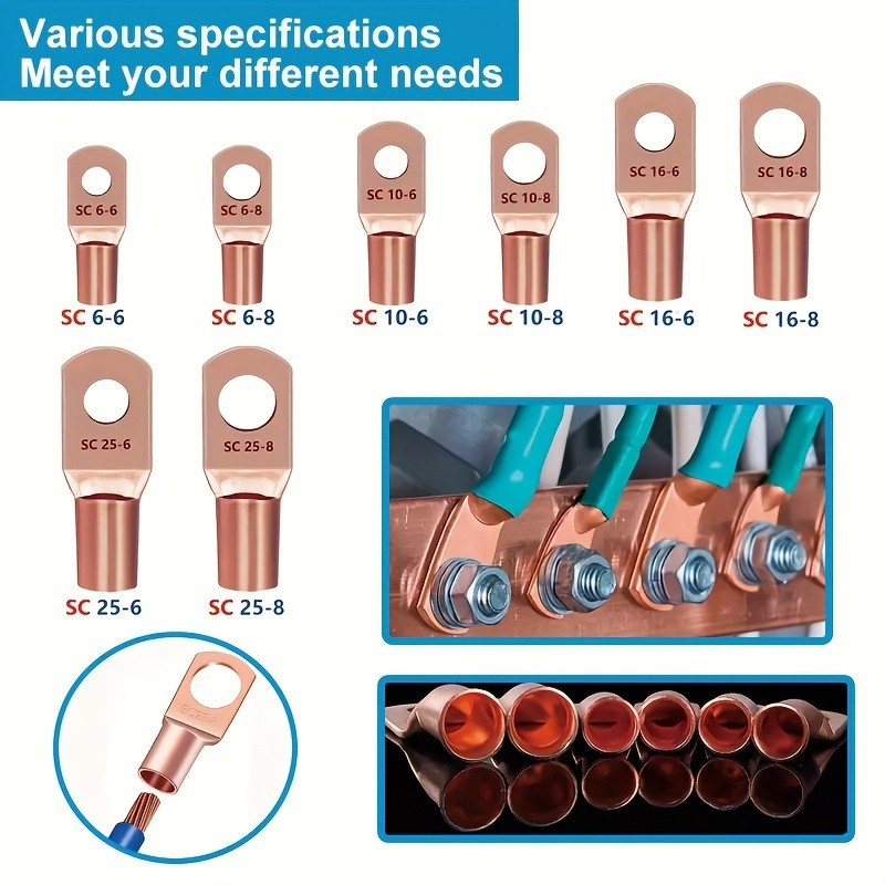 220-Piece SC Ring Terminal Kit - Copper Terminals for Electrical Wiring