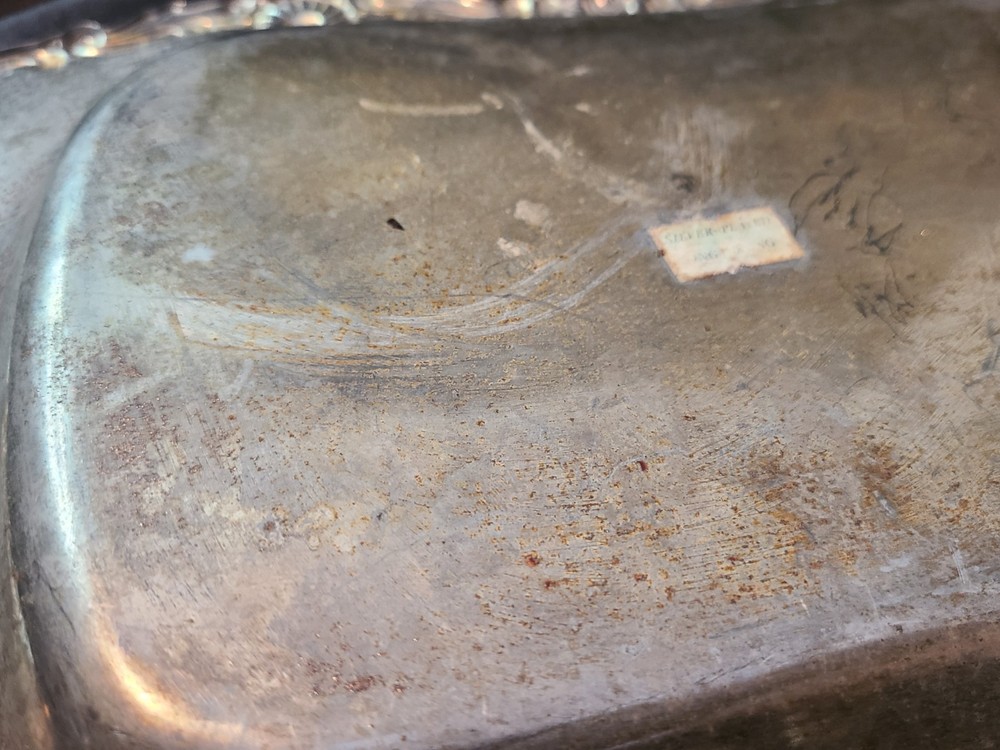 Vintage Ornate Sheridan? Serving Bread Tray Silverplated