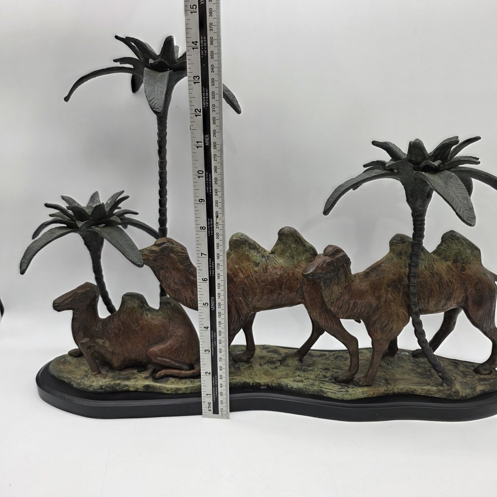 Orientalist Cold-Painted Bronze Middle Eastern Camel Form Candelabra