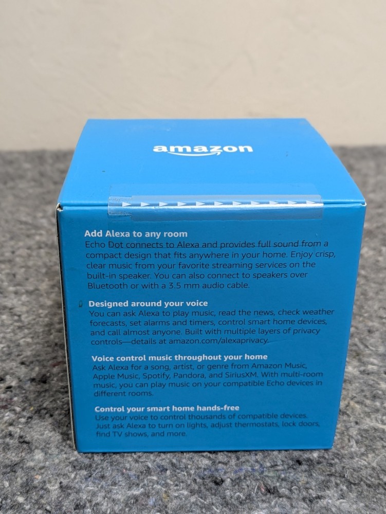 NIB Echo Dot (3rd Gen) - Smart Speaker w/ Alexa – Charcoal - Amazon Echo NEW
