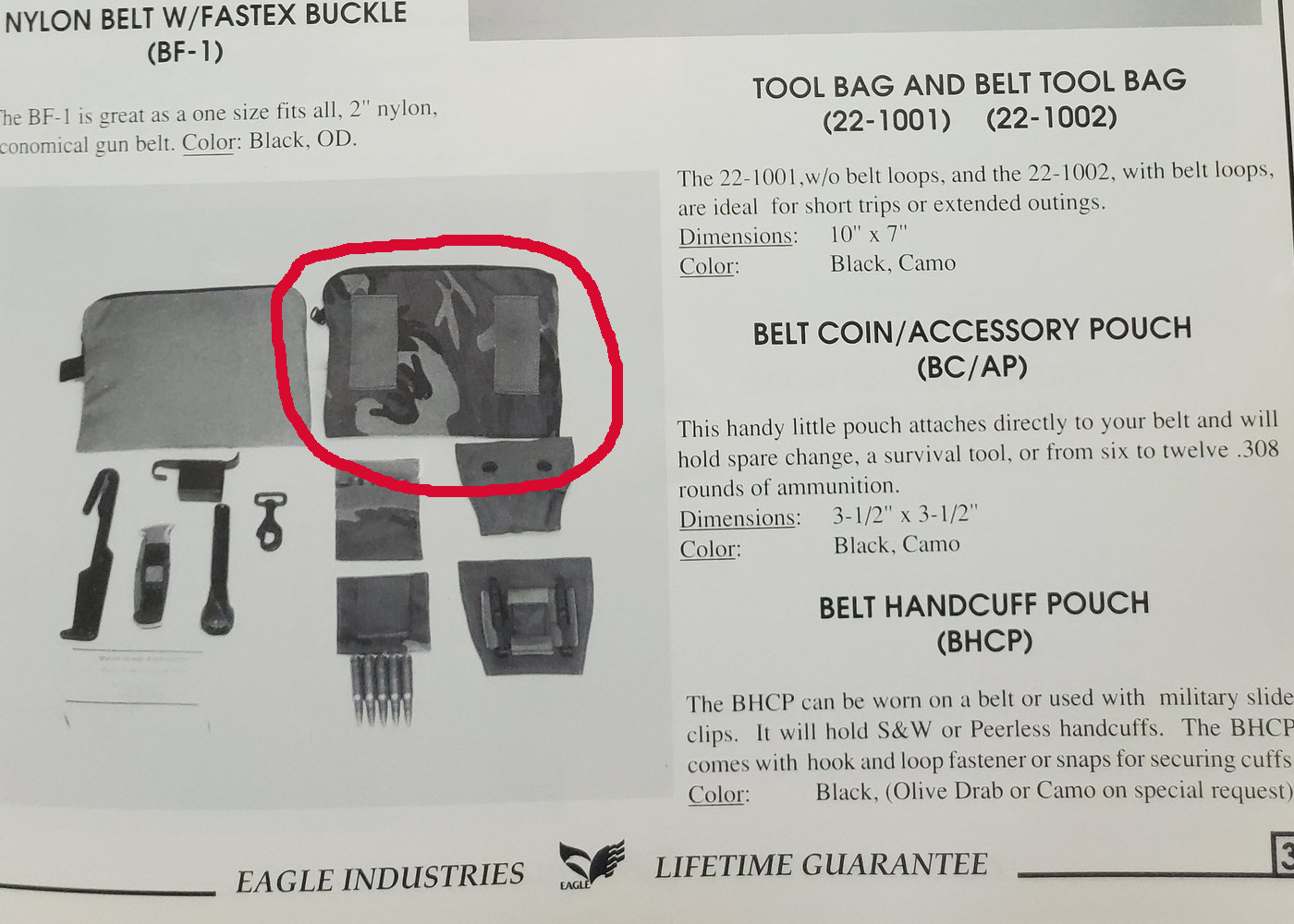 Eagle Industries Old Gen Belt Tool Bag circa 1993 Black READ DESCRIPTION! READ D