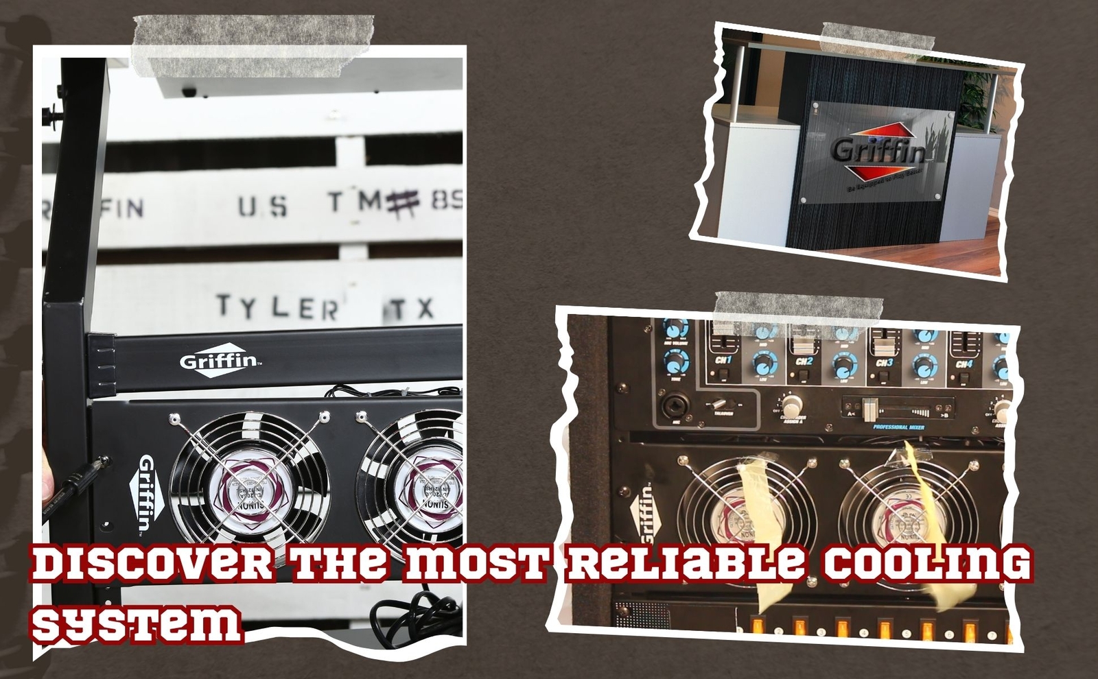 4 PACK Rackmount Cooling Fans | GRIFFIN Triple Studio Audio Gear Panel PA System