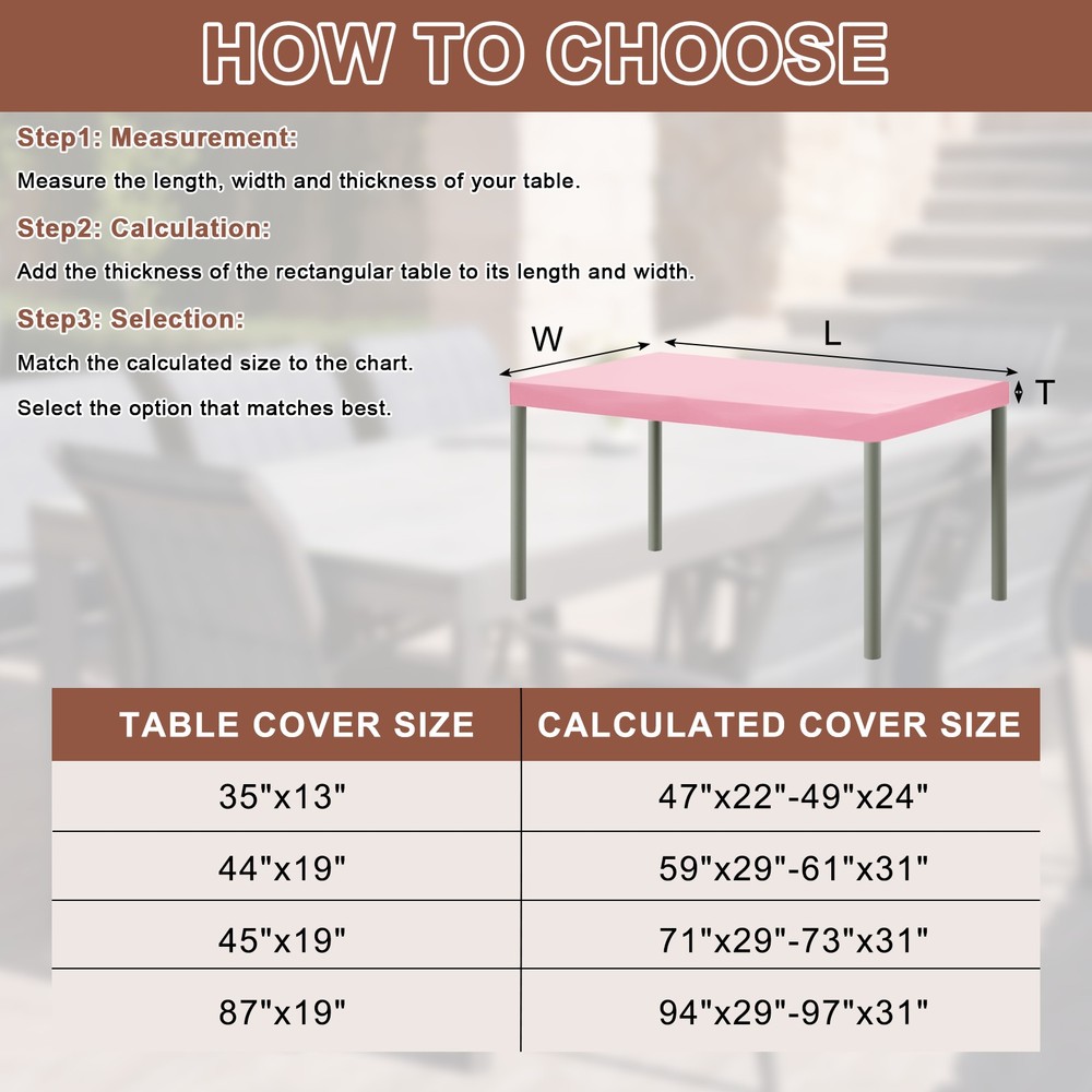 Fitted Tablecloth Fit 4ft Rectangle Table, Table Cover (48"x23", Dark Pink)