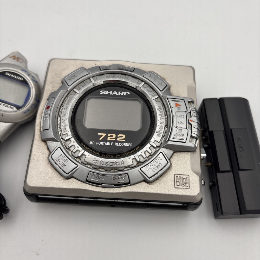 SHARP MD-MS722 PORTABLE MINIDISC RECORDER Player UNTESTED