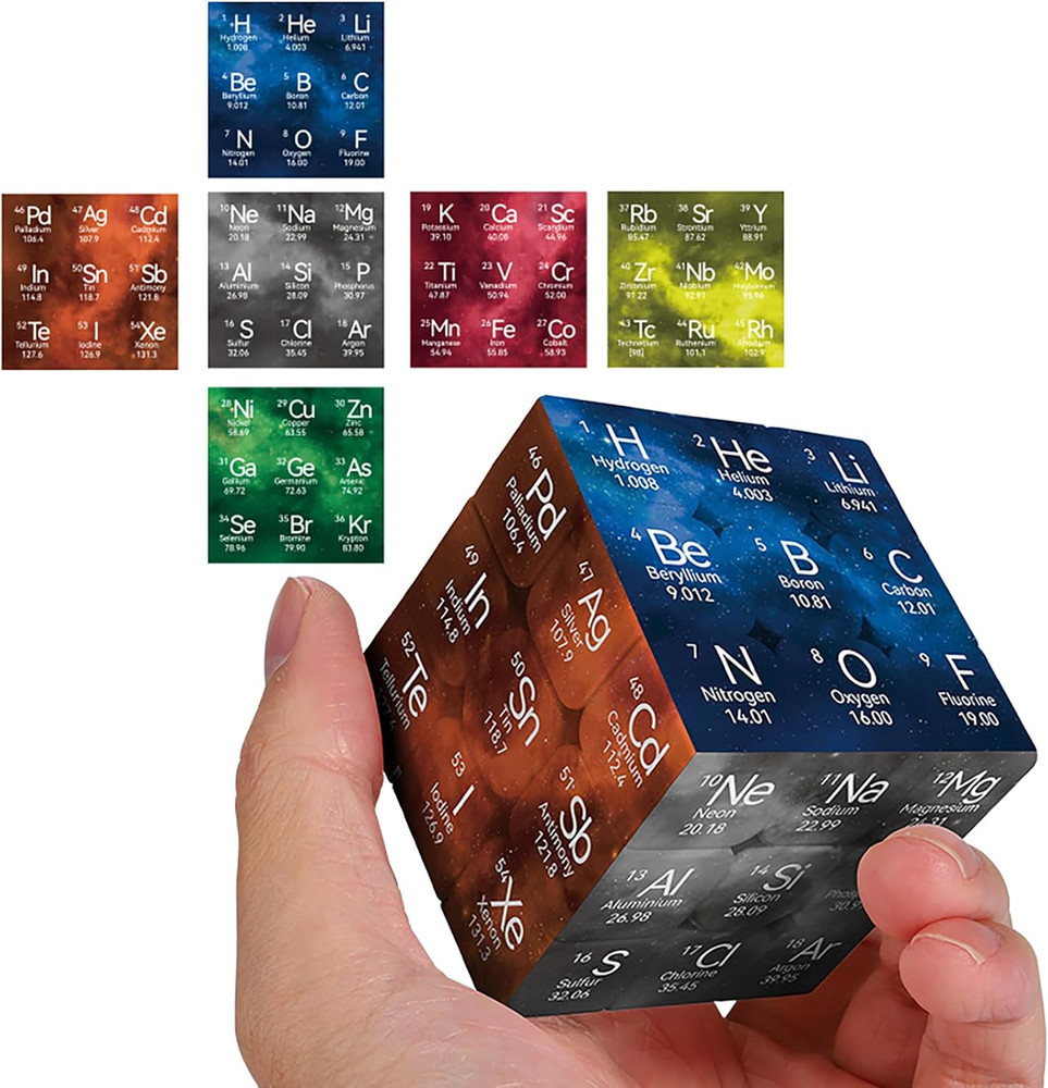 Periodic Table 3x3 Speed Cube – UV Printed Element Educational Puzzle, Stickerle