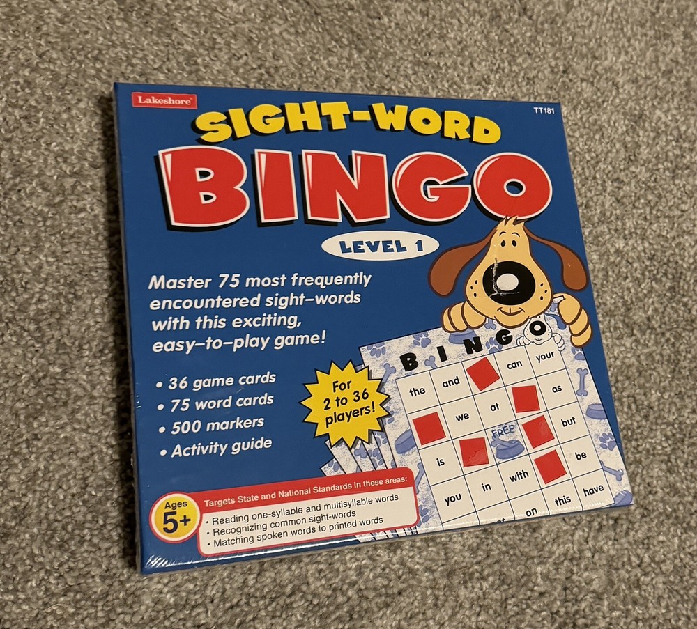 Sight Words Level 1 Bingo Game