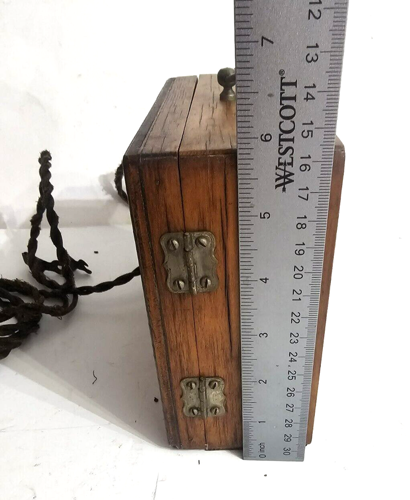 RARE ANTIQUE DYNAMITE EXPLOSIVE DETONATOR TIMER CLOCK WOODEN SWITCH BOX 1900'S