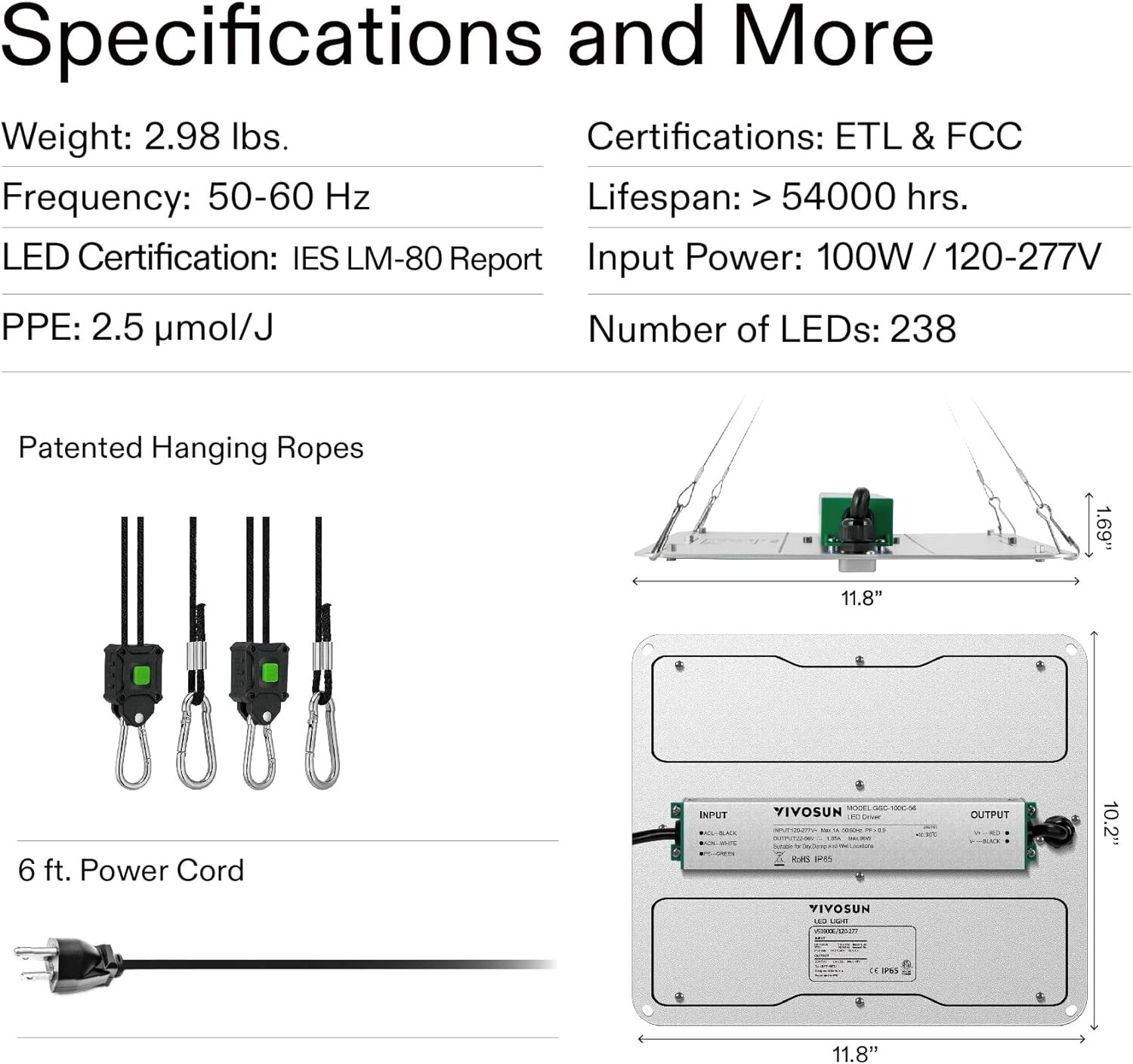 VIVOSUN 2X2ft Indoor Grow Tent & VS1000SE LED Grow Light & 4" Inline Duct Fan