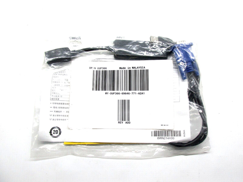 New OEM Dell Pod System Interface Pod SIP USB KVM Cable Adapter UF366