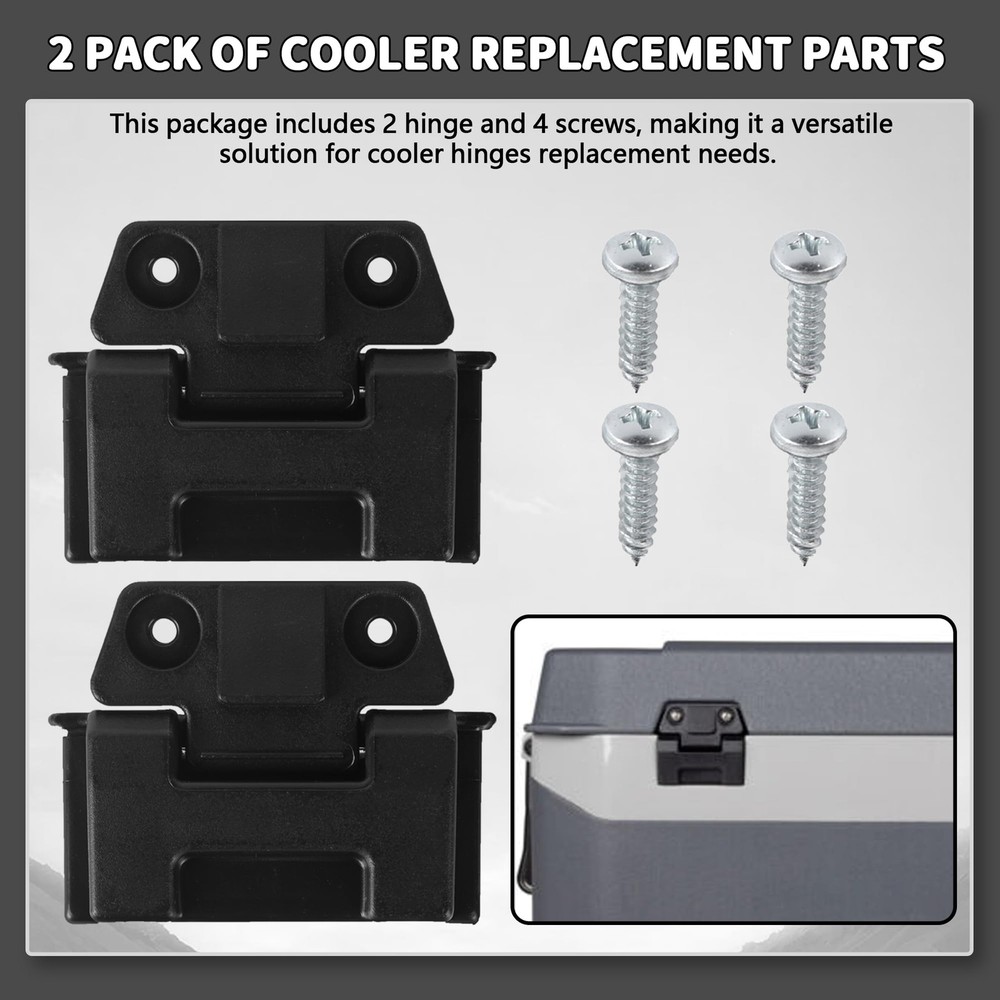 (2 Pack) Coolers Hinge for Igloo 25, 52, 72 Qt BMX Coolers Latch Replacement