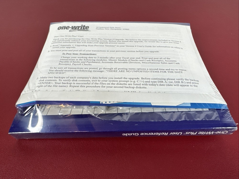 New Sealed One Write Plus Version 4, Accounting Payroll - Software