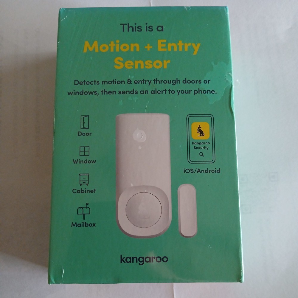 Kangaroo Motion & Entry Sensor White WiFi App Control for Home Security System
