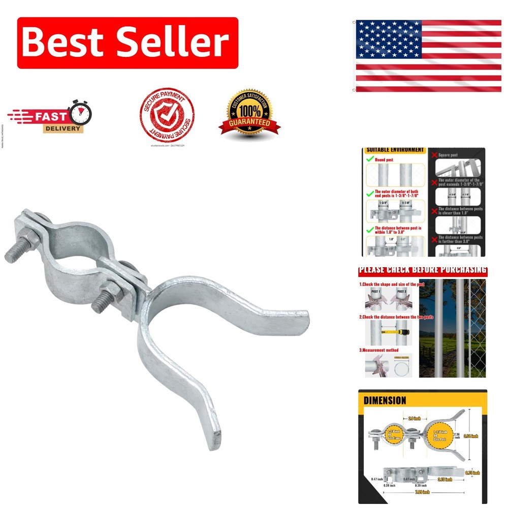 Secure Hot-Dip Galvanized Chain Link Gate Latch with Padlock Access - 1 PCS