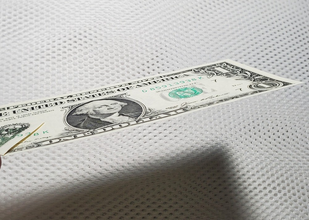 Printed Fold Error 1985 $1 FRN Error Note Nice Crisp Fold Over Error Note AU/UNC