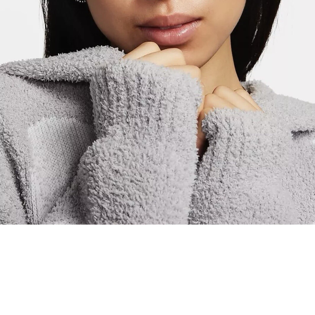 Nike Phoenix Cozy Boucle Long Knit Cardigan Women Grey FD4282-077 Women’s Medium