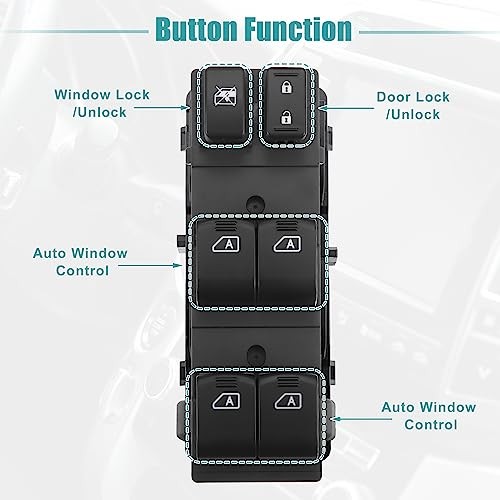 Front Left Driver Side Master Power Window Switch Fit for Infiniti G37 - Pack