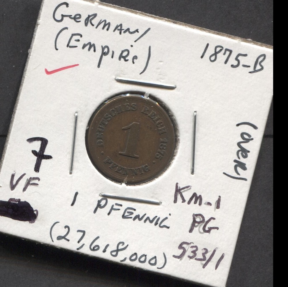 1875-Germany-VF/ 1 Pfennig