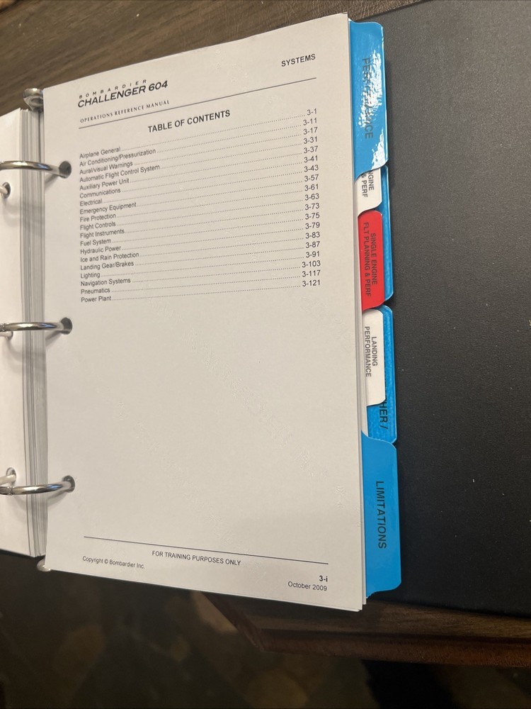 Challenger 604 Pilot Operations Reference Manual Bombardier Aerospace