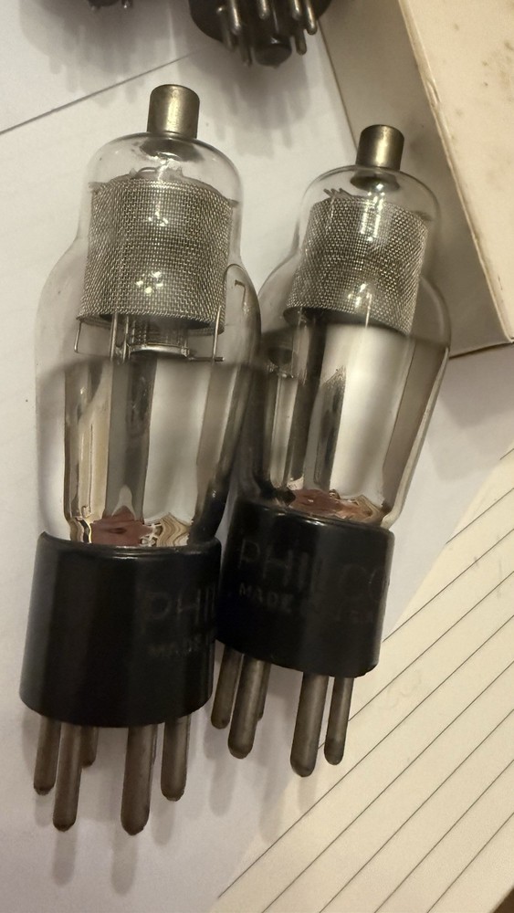 Matched Pair 78 ST Bottle Globe MESH Screen Audio Tubes Philco Engraved
