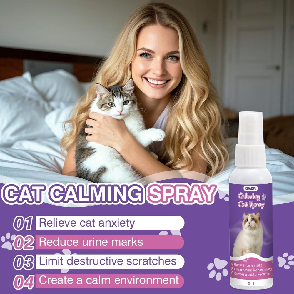 Cat Calming Spray 60 ML 2 Pack Calming Solution for Cats Cat Pheromone Spray ...