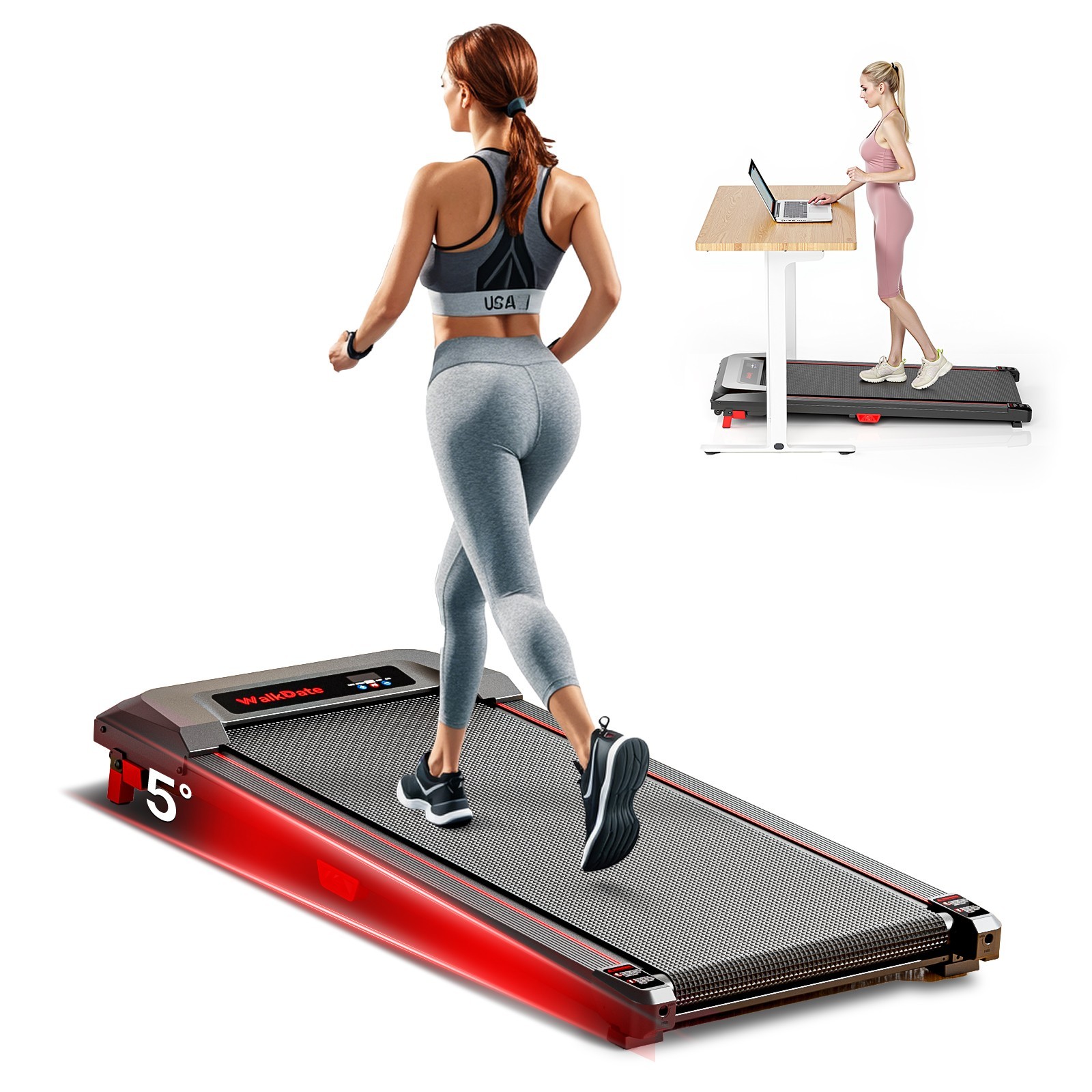 Brand-new home treadmill  Walking Mat featuring a remote control and LED