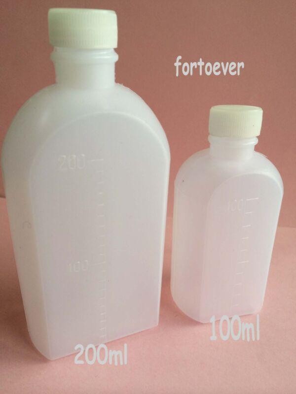 5pcs 200ml flat-type liquid empty plastic bottle PE & Screw-on Caps