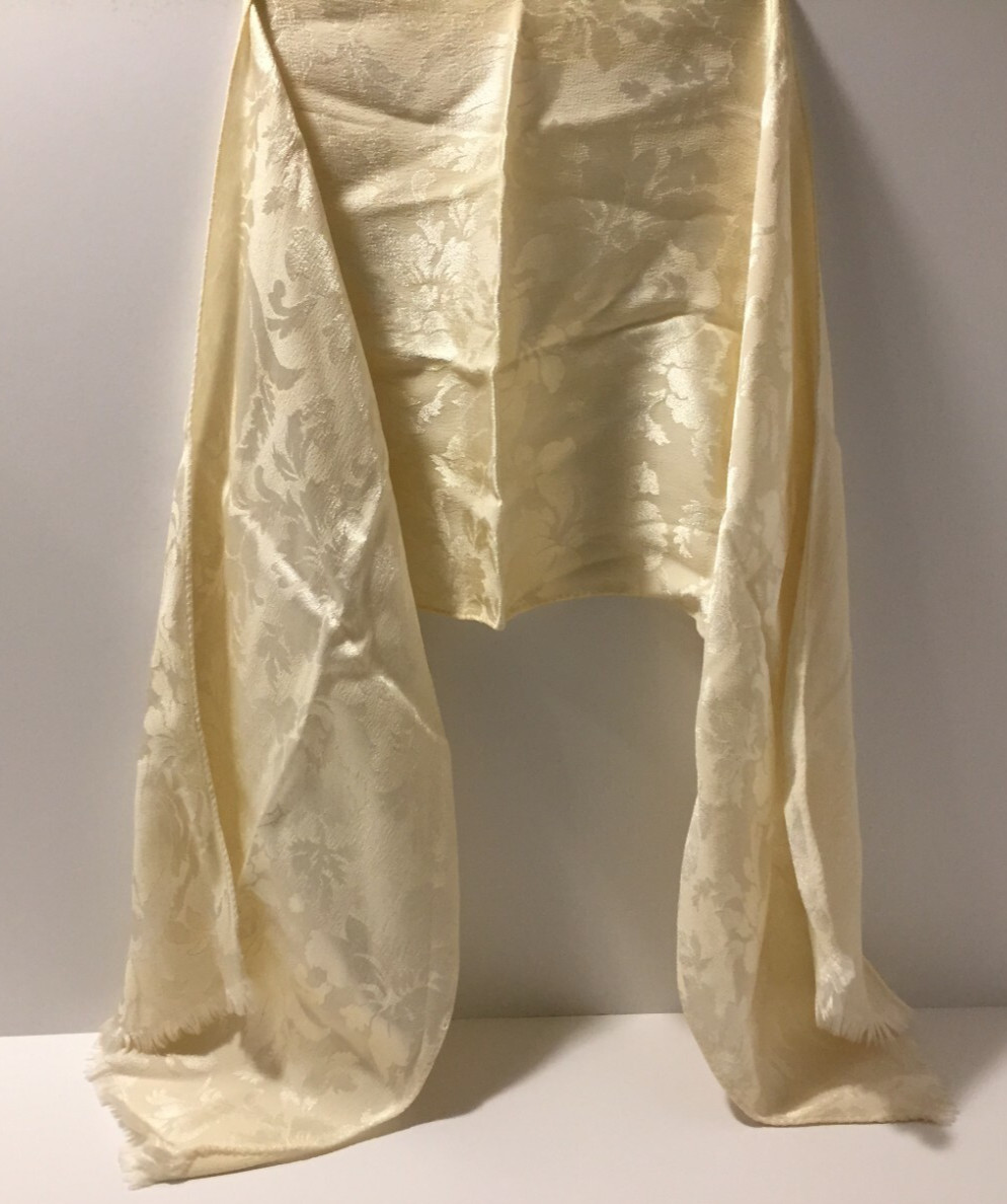 Vintage Scarf Off White with Flowered Design Ladies Women