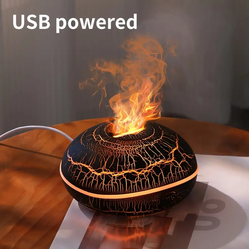 LED Light Aromatherapy Diffuser Aroma Essential Oil Air Humidifier Crack Pattern