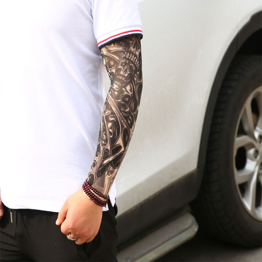 10Pcs Cooling Arm Sleeve Tattoo Cover Sun UV Protection Hip Hop Outdoor Sport