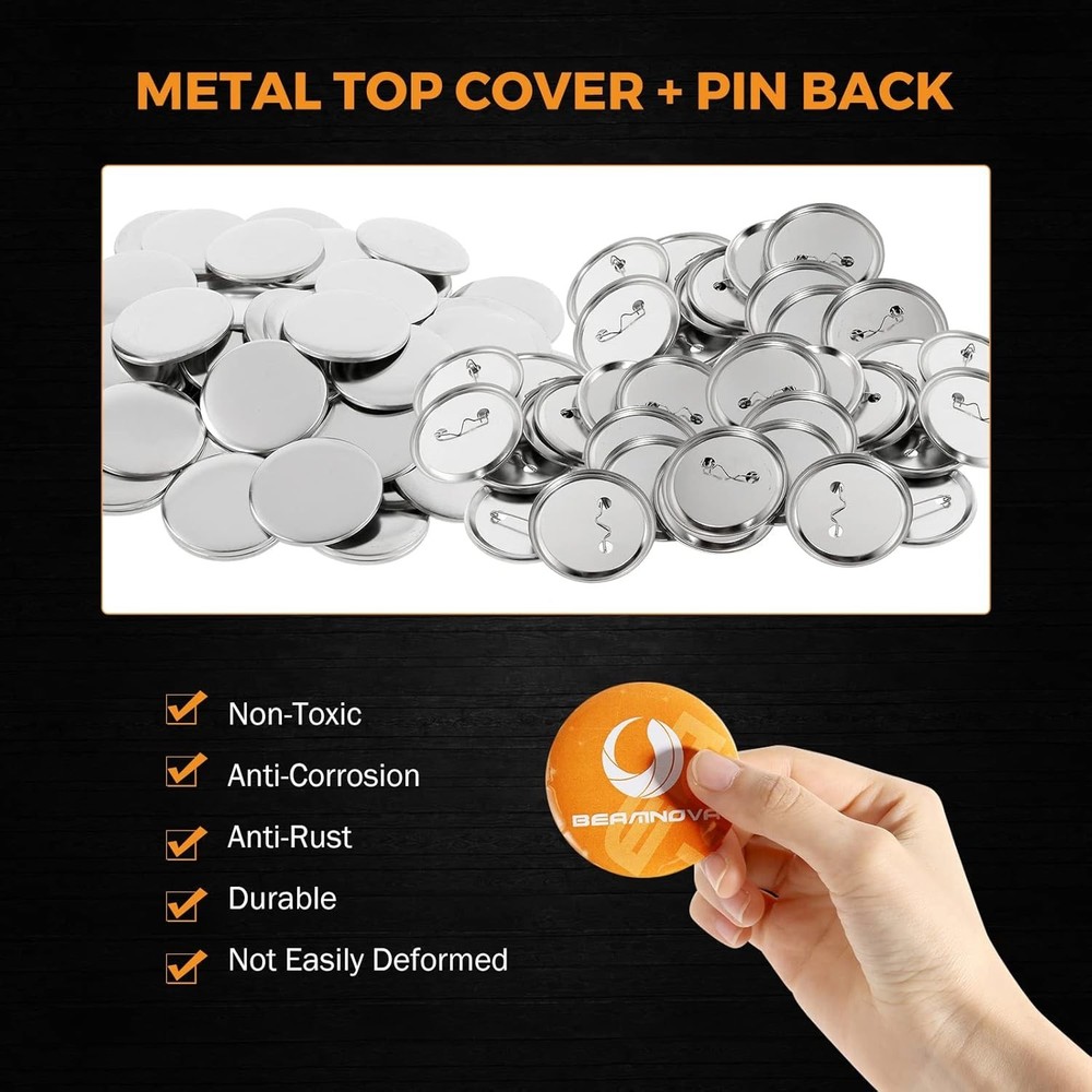 Durable 32mm Metal Pin Button Supplies - 100 Sets for Creative Projects