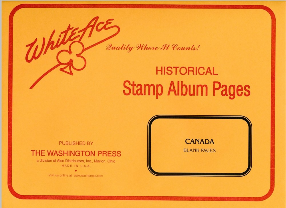 WHITE ACE Canada Stamp Album Supplement Blank Pages - 10 Pages