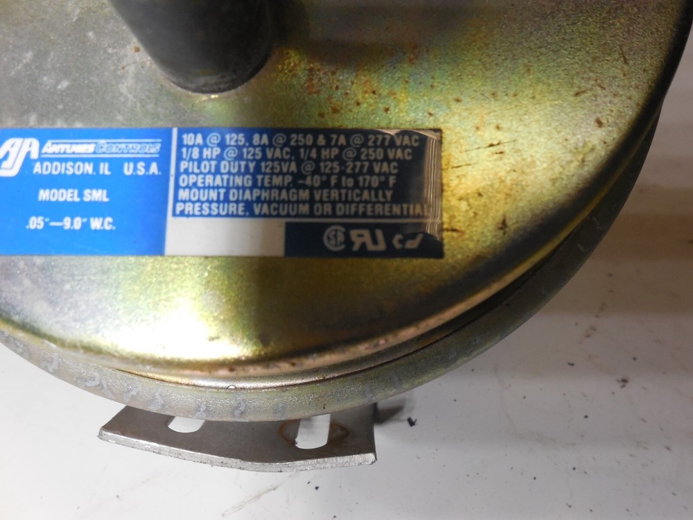 Antunes Pressure Switch Model SML .05''-9.0'' WC