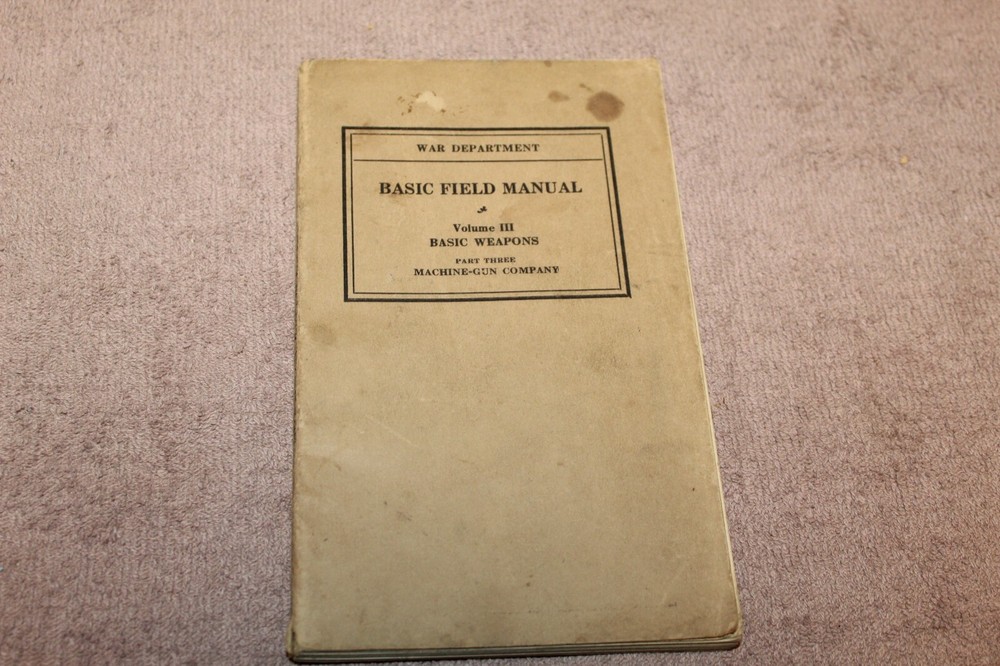 Original Pre WW2 U.S. War Dept "Basic Weapons" "MG Company", Named & 1932 dated