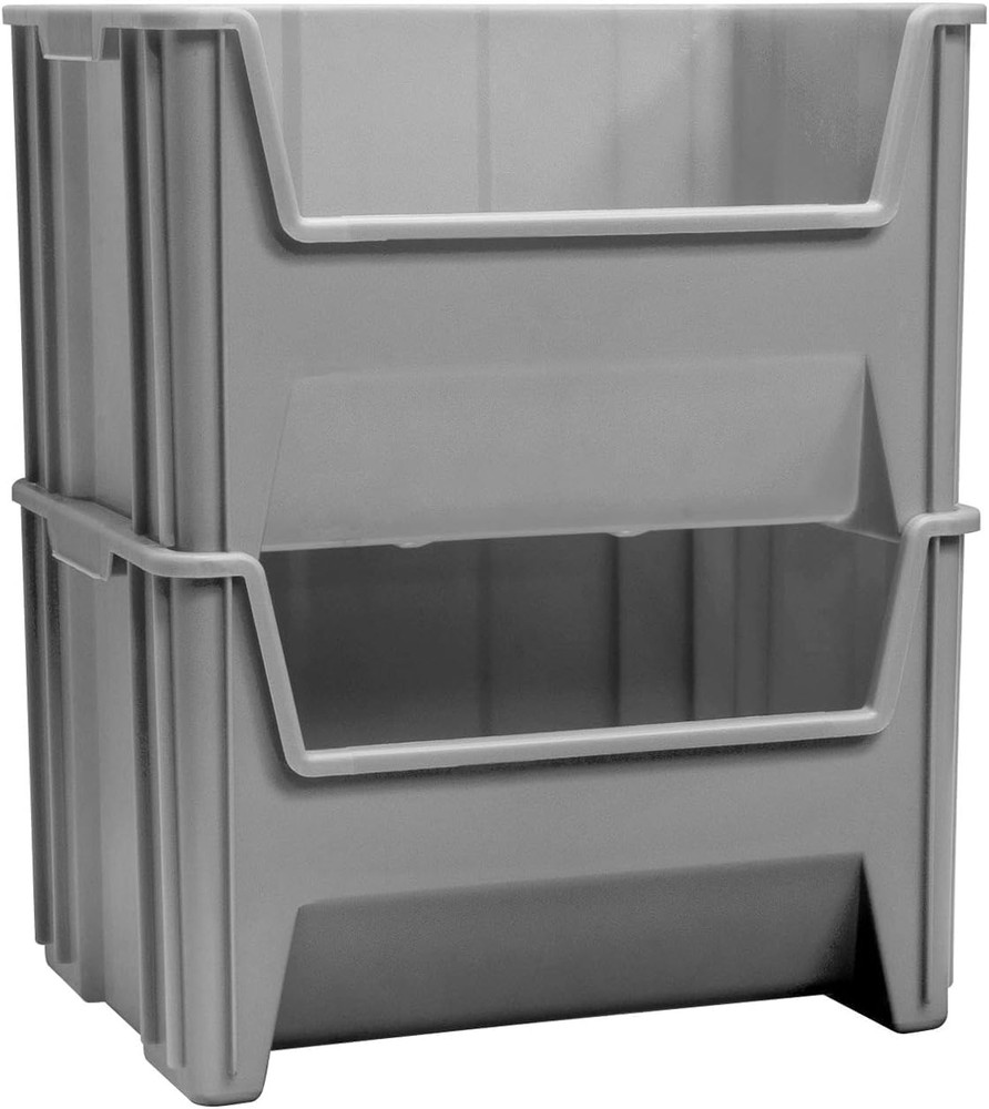 13017 Stak-N-Store Heavy Duty Stackable Open Front Plastic Storage Container Bin