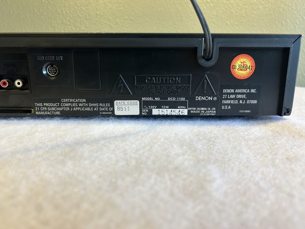 Denon DCD-1100 Digital PCM Audio CD Player - TESTED Working!