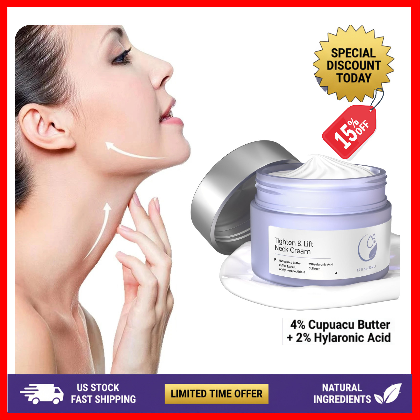 Go New Pure Beauty Tighten & Lift Neck Firming Cream - Anti-Aging Neck Creams fo