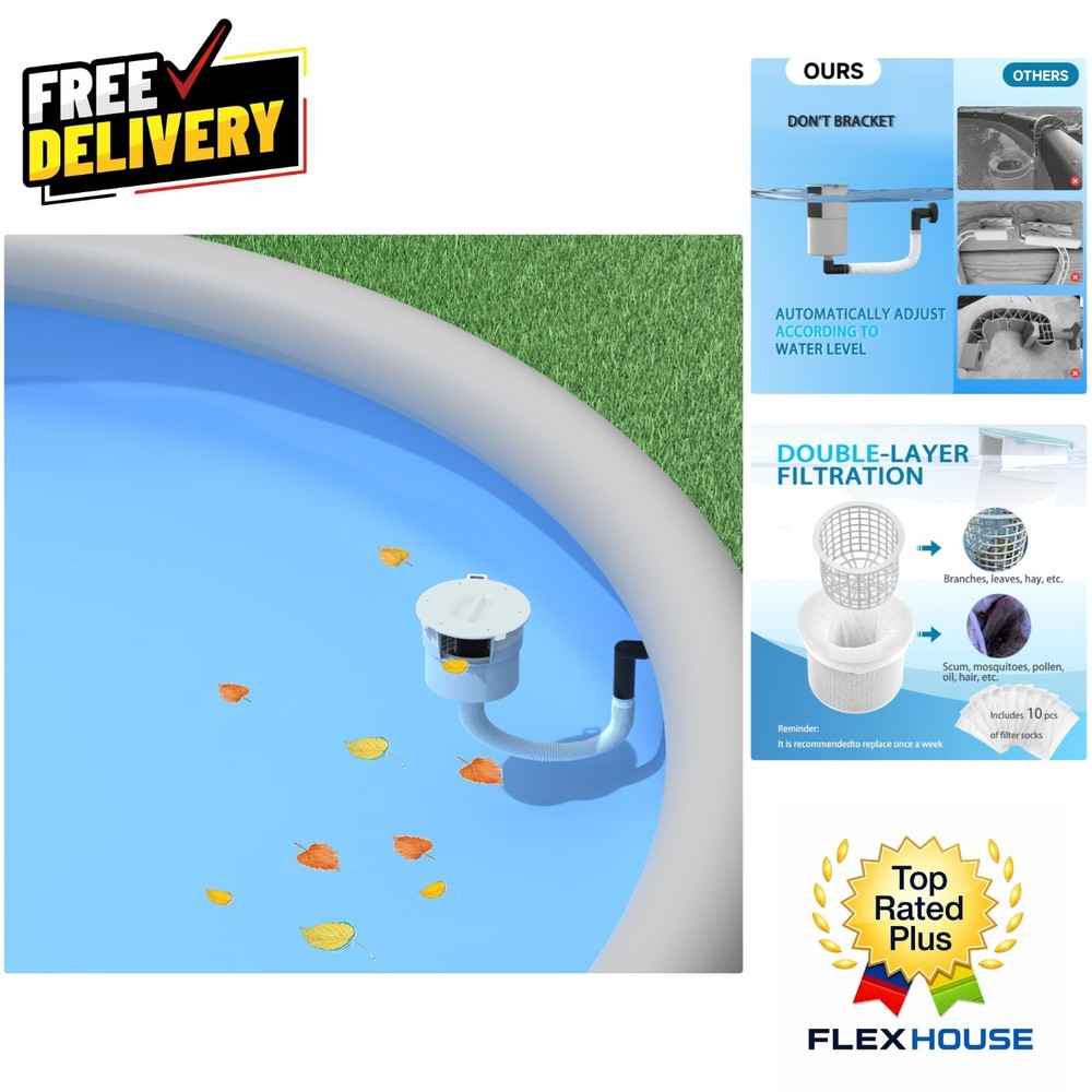 Effortless Surface Float Skimmer for Above Ground Pools – No Installation Needed