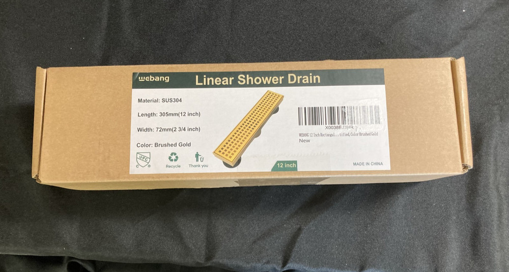 WEBANG 12 Inch Rectangular Linear Bathroom Shower Floor Drain