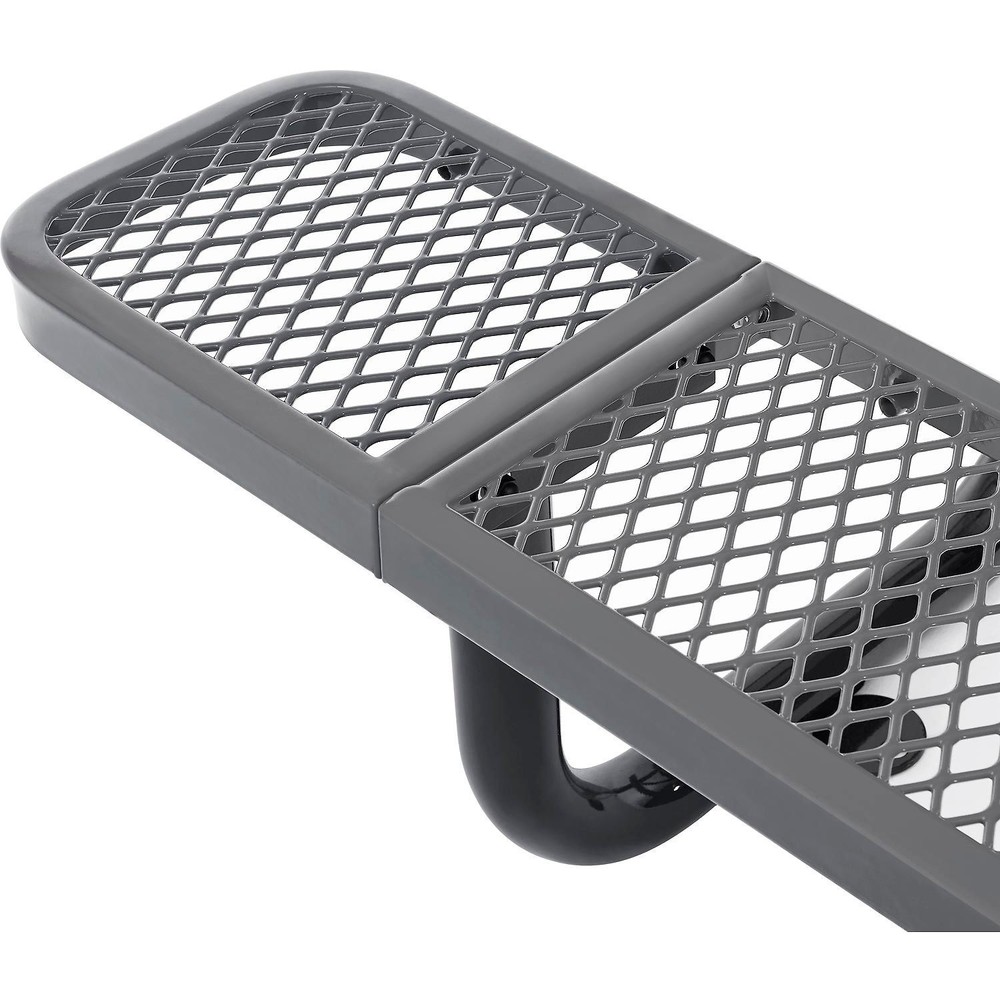 Global Industrial 8'L Rectangular Picnic Table Expanded Metal Gray