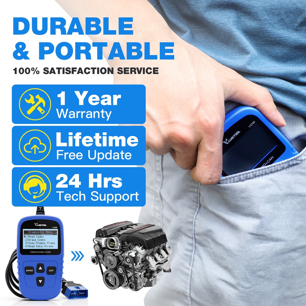 Automotive OBDII Scanner Code Reader Car Check Engine Fault Diagnostic Tool