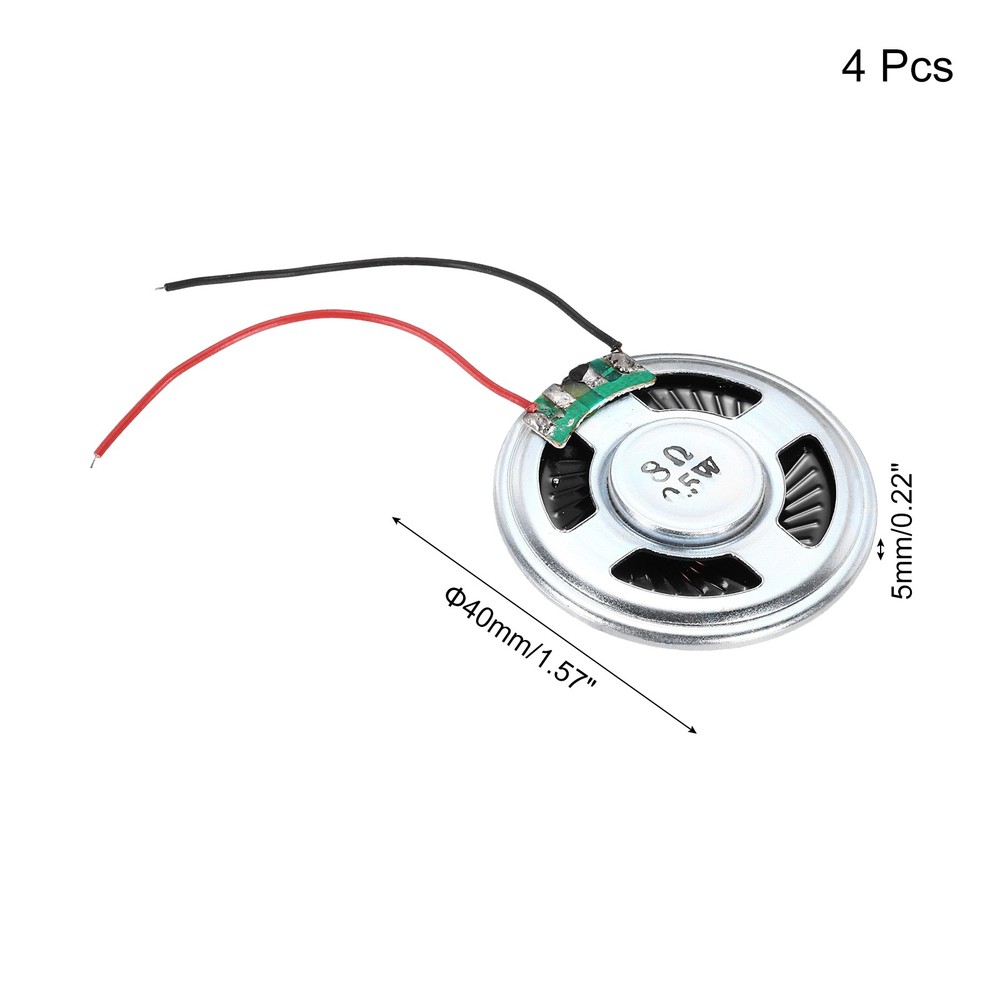 4 Pack 0.5W 8 Ohm Small Speakers Metal Shell Round Internal Micro Magnet Speaker