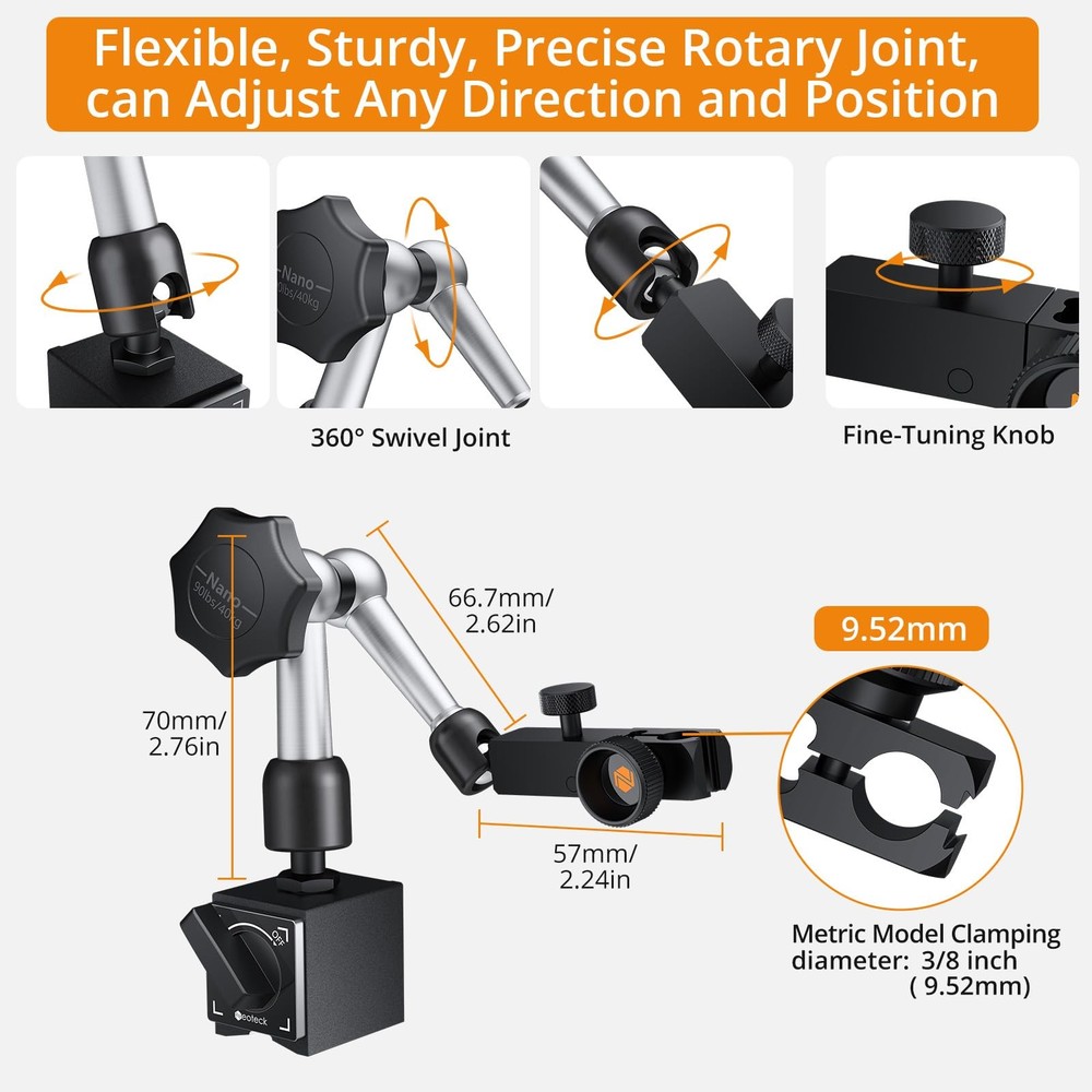 Neoteck 1" Digital Indicator + 0.03" Dial Set